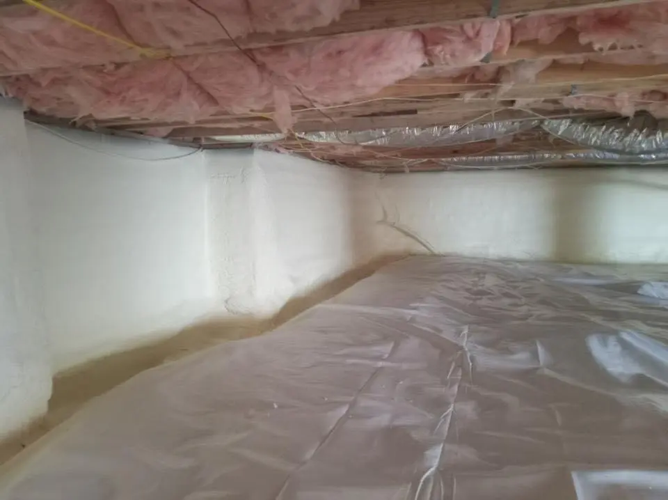 Crawl space encapsulation with closed-cell spray foam for Spray Foam Roofing in Swanton